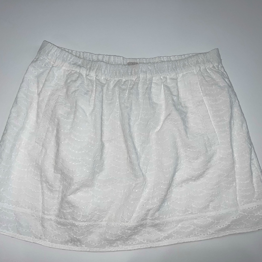 White eyelet J. Crew skirt with pockets